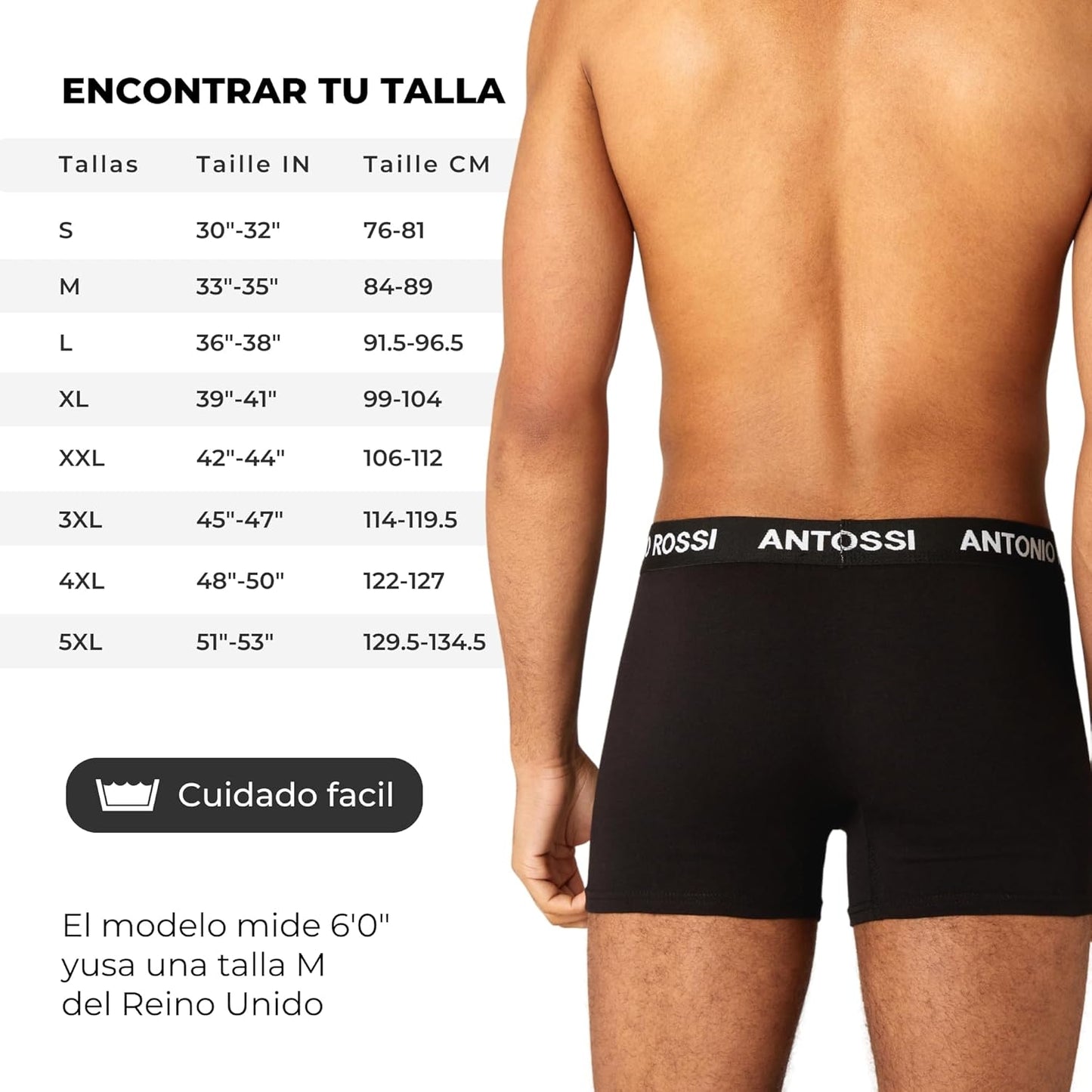 Antonio Rossi (paquete de 12) boxers ajustados para hombre - Calzoncillos tipo bóxer para hombre con cintura elástica