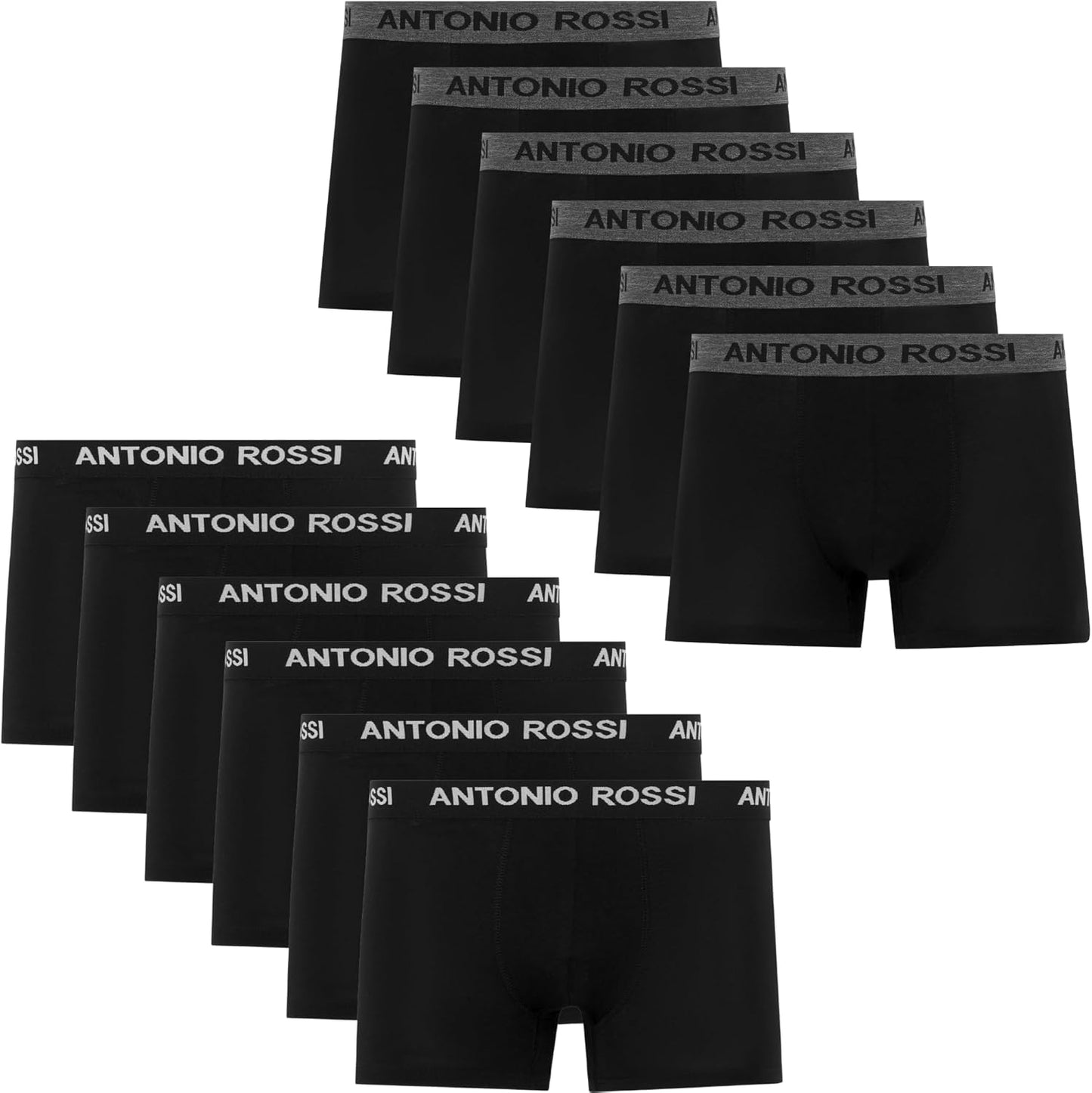Antonio Rossi (paquete de 12) boxers ajustados para hombre - Calzoncillos tipo bóxer para hombre con cintura elástica