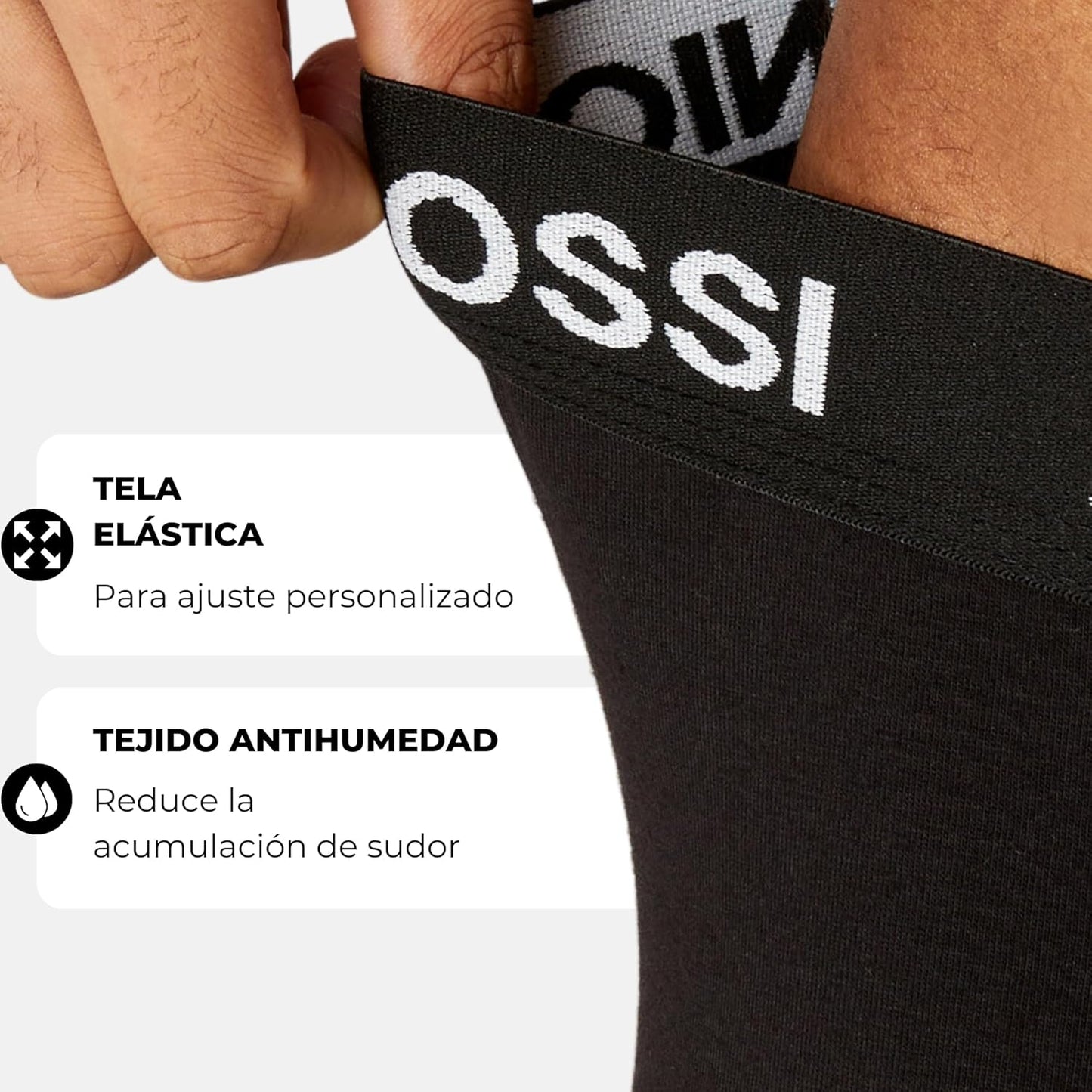 Antonio Rossi (paquete de 12) boxers ajustados para hombre - Calzoncillos tipo bóxer para hombre con cintura elástica