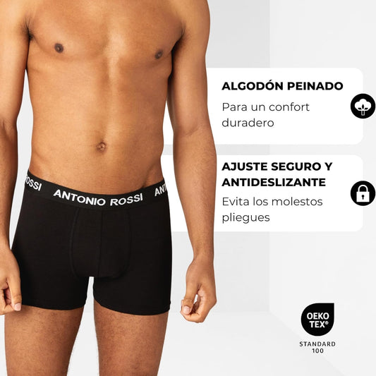 Antonio Rossi (paquete de 12) boxers ajustados para hombre - Calzoncillos tipo bóxer para hombre con cintura elástica